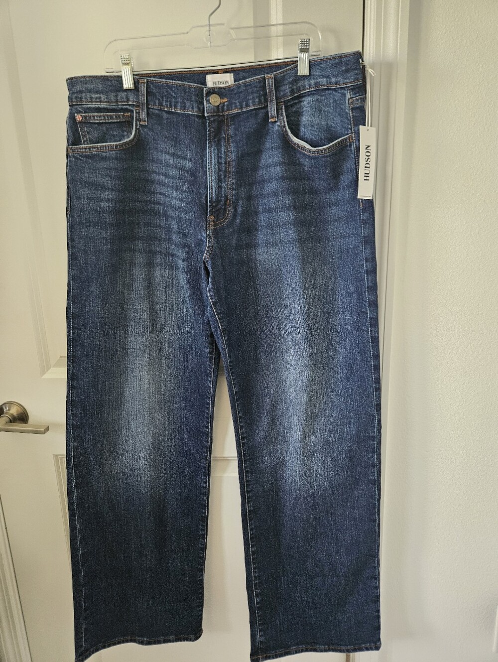 NWT $250 Hudson Jeans Rosalie Woolf High-Rise Wide Leg Jean Sz 34